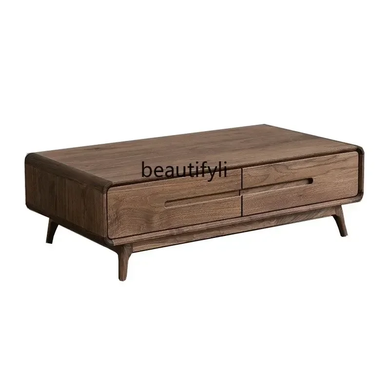 

25LD Solid Wood Coffee Table Small Apartment TV Cabinet Combination North American Furniture Household Log