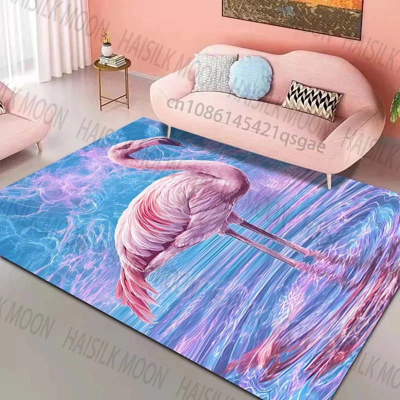 Pink flamingo water reflection Pattern Rug Carpets for Bedroom Living Room Sofa Mat Creative Door Mat Cloakroom Home Decor