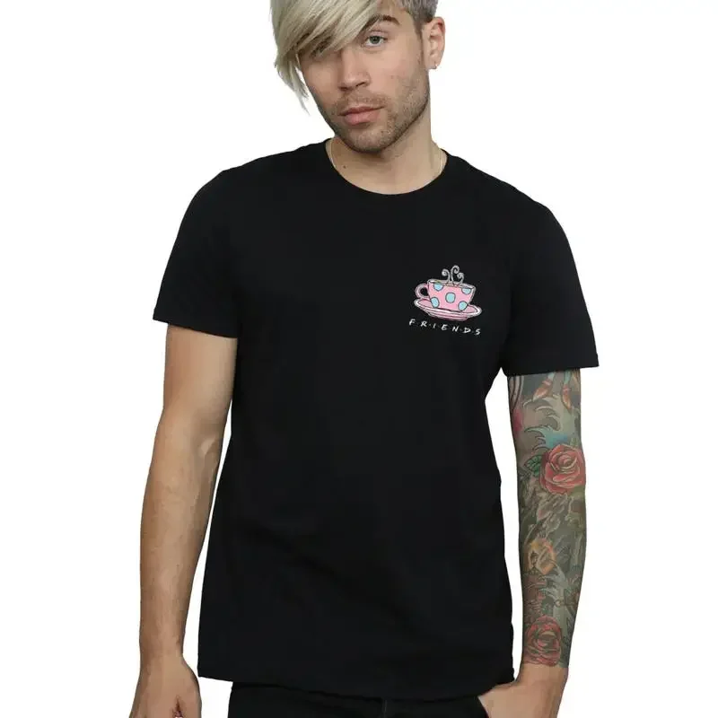 Friends Men's Coffee Cup Breast Print T-Shirt