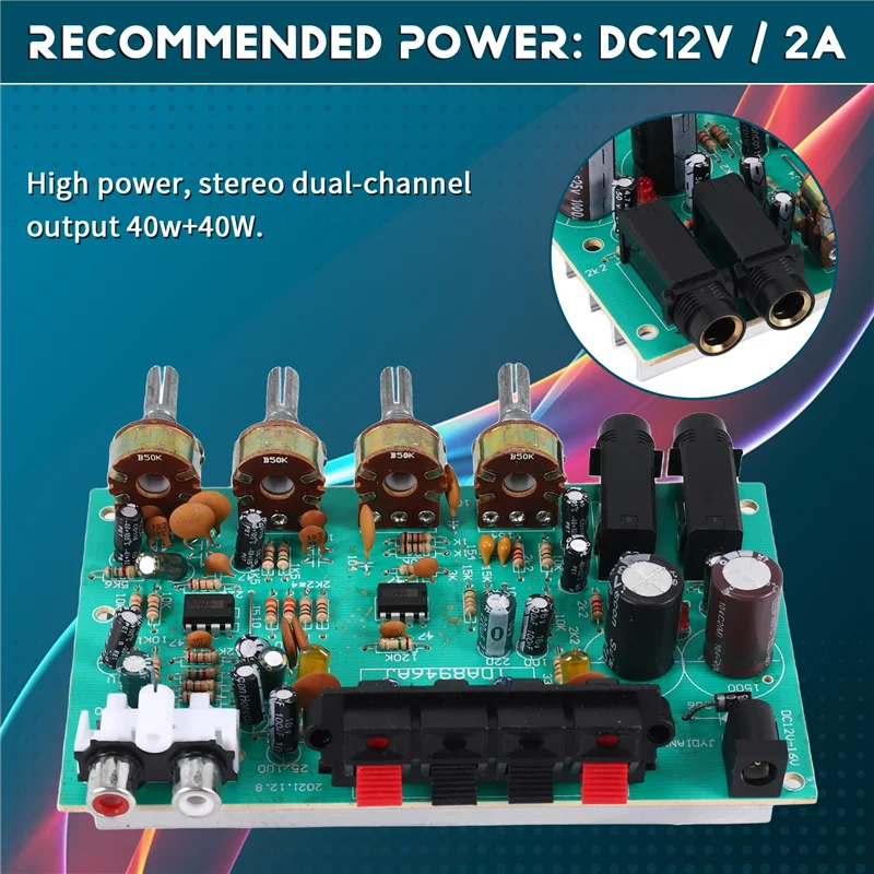 Excellent-40W+40W TDA8944 Stereo Audio Amplifier Board Digital Microphone Amplifier Car Amp Tone Control Speaker Karaoke Amplifi
