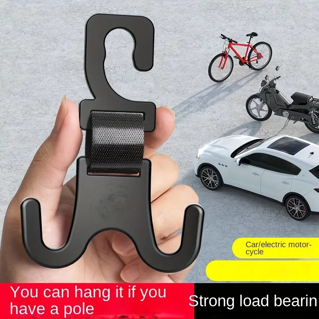 Car Seat Back Hook Abs Electric Car Motorcycle Bicycle Multifunctional Double Hook Load Bearing Strong Storage Accessory