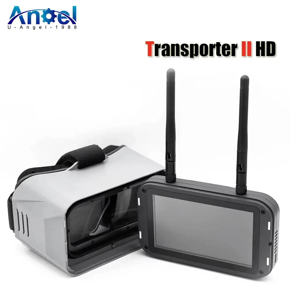 EMAX Transporter II 2 HD FPV Goggles 720×1080 4.45 Inches Screen Antenna HDZero Goggle For RC FPV Racing Drone Quadcopter