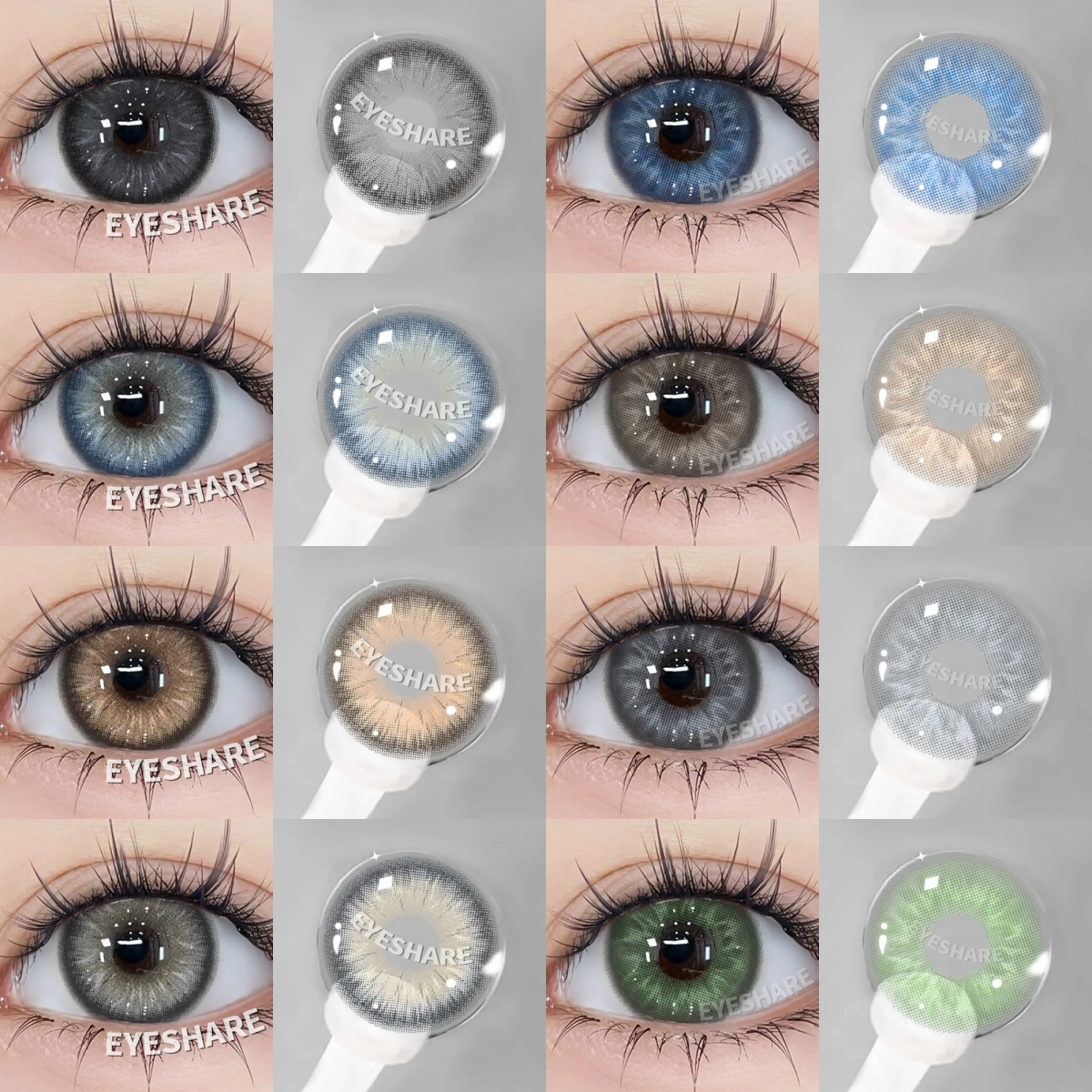 EYESHARE 1 Paar farbige Schüler für Augen, blaue Augenfarbe, grüne Farbe, Augenkontakt, braun, natürliche Mode-Linsen für Damen