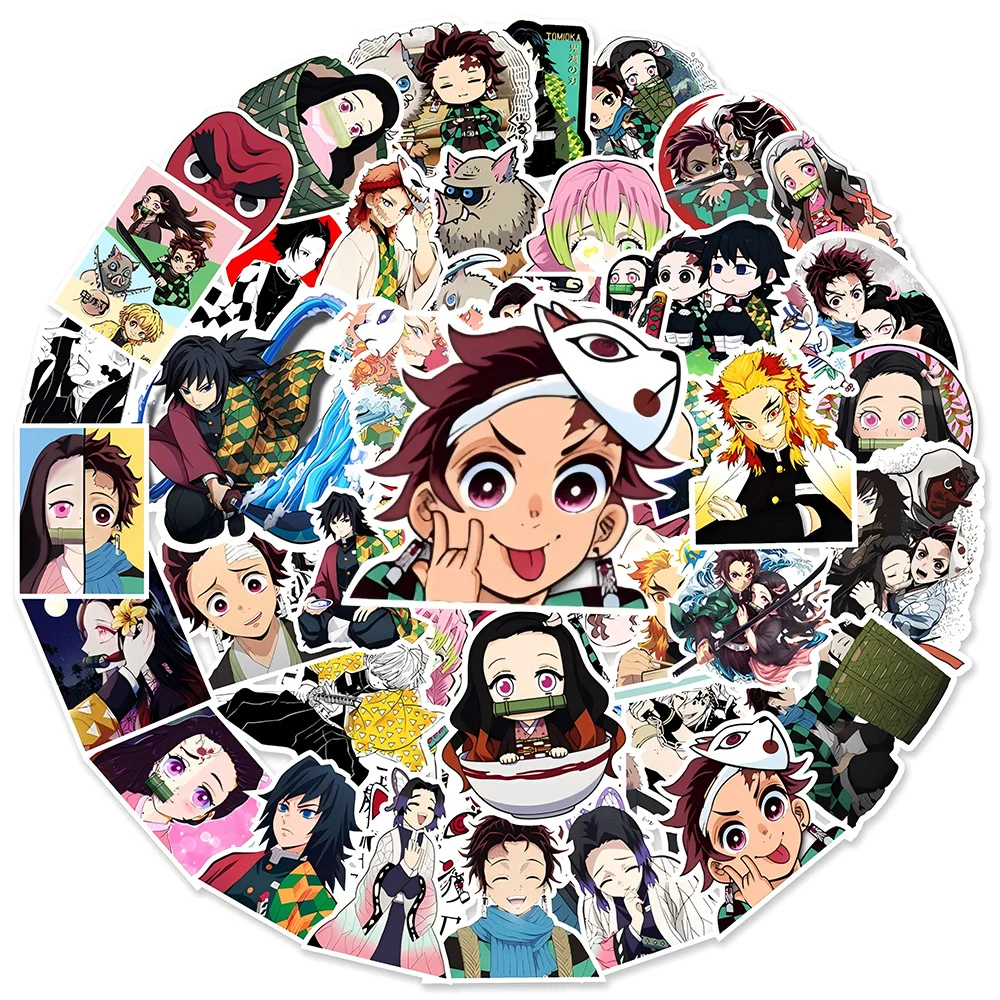 10/30/50pcs Cool Demon Slayer Graffiti Stickers Cartoon Decals DIY Skateboard Laptop Classic Anime Sticker Toy