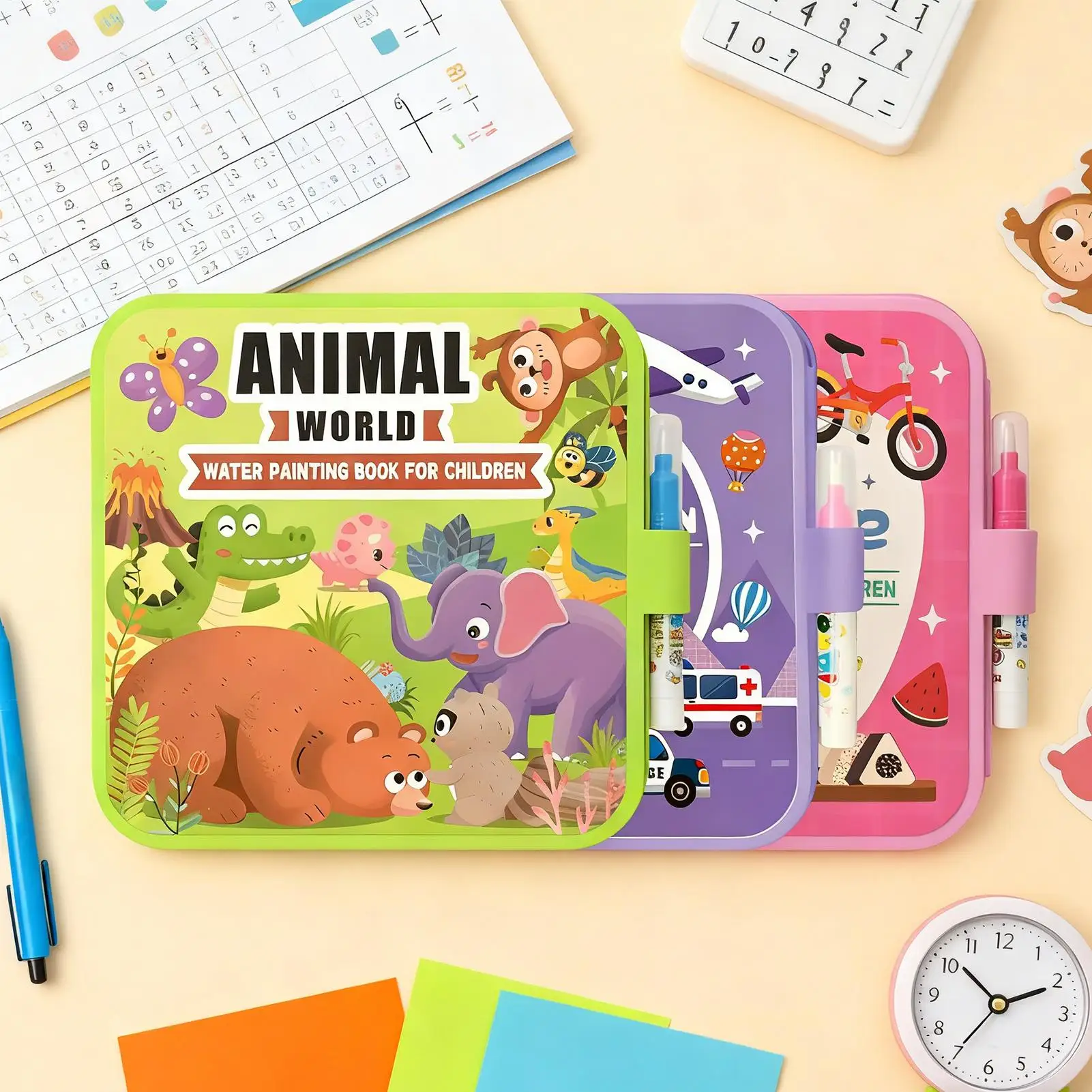 كتاب تلوين مائي جديد قابل لإعادة الاستخدام كتاب رسم مائي للأطفال لوحة خربش تعليمية لعبة فنية للسفر لنشاط سيارة الطائرة #2