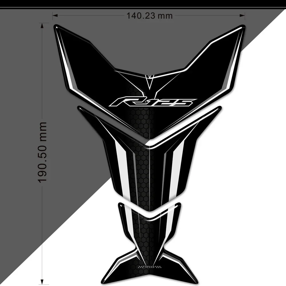 Emblem lencana tangki sepeda motor Pad untuk Yamaha YZF R125 R 125 pelindung stiker Decal Logo