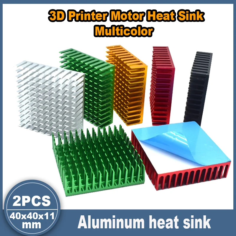 

3D Printer Aluminum Motor Heatsink 40×40×11mm Heatsink Cooler for Cooling VRM GPU Stepper Driver 3D Printer Stepper Motor
