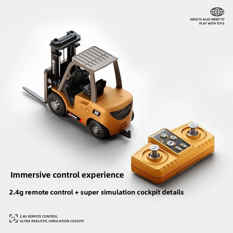 New 1/64 Remote-Controlled Alloy Forklift Construction Vehicle desktop Toy Model Series