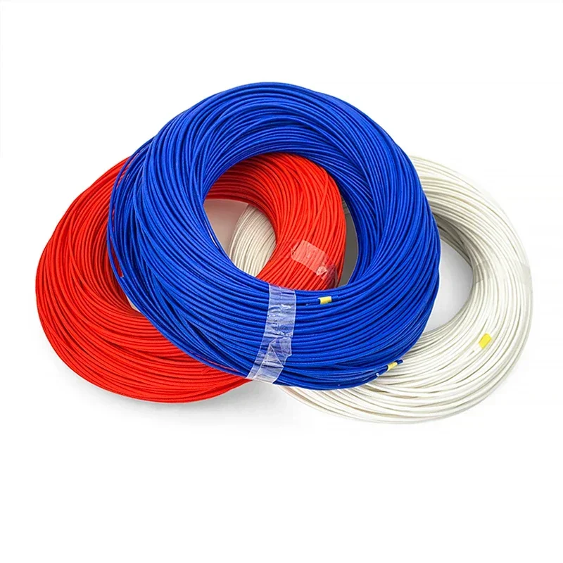 Fibreglass Braided Sleeving 1M High Temperature Resistant Sleeving Rubber Inner Tube and Fibre Outer Tube Cable Management