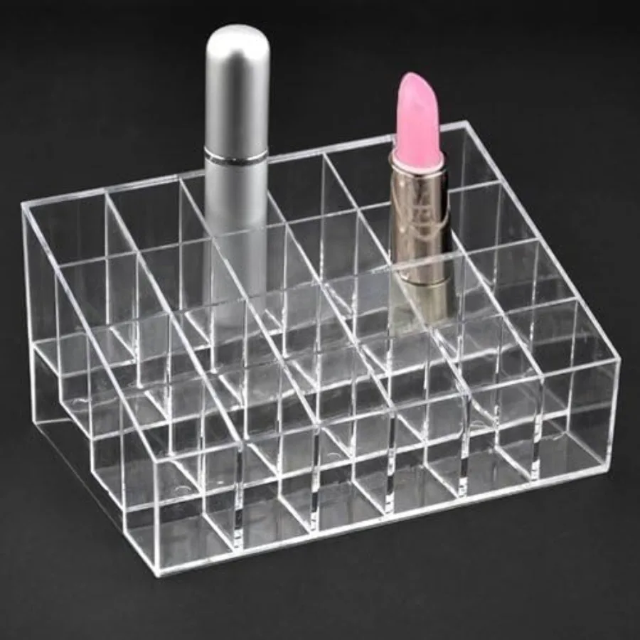 Transparante cosmetische make-up organizer met doorzichtige 24-roosters voor lippenstiften en cosmetische lotion opslag displayhouder standaard voor