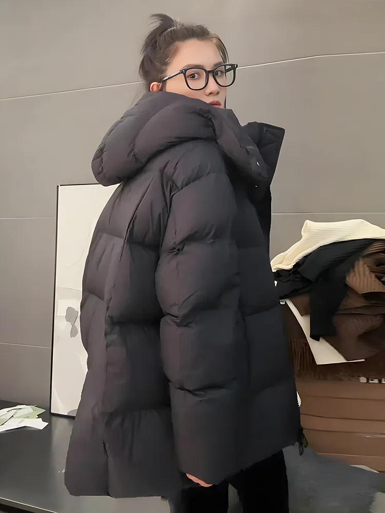 Winter Thiened Warm Bla Rits Capuchon Wit Du Down Jaet Dames Faionable Nieuwe Collectie Bovenkleding Pendelen Sle