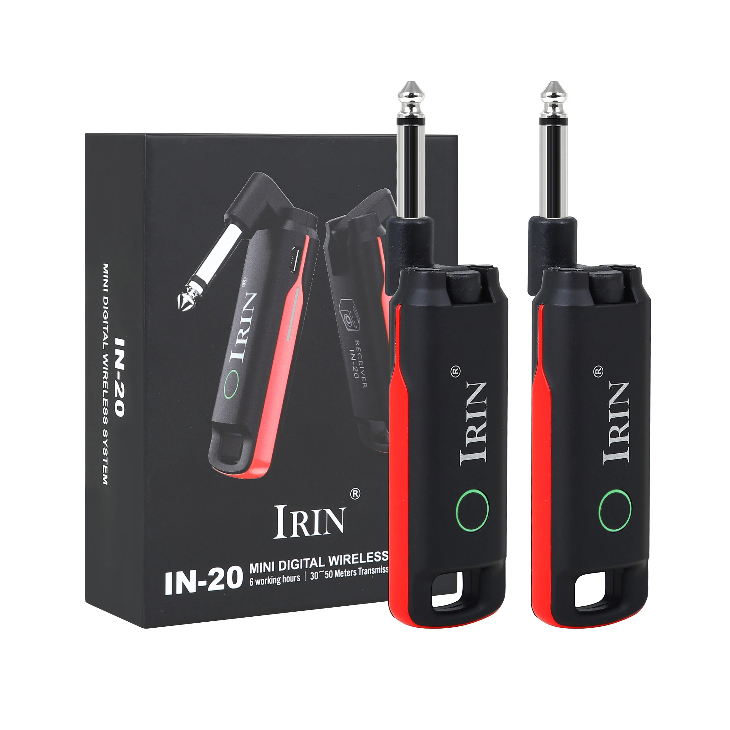 IRIN IN-70 Guitar Wireless System Transmitter Receiver Built-in Rechargeable UHF Wireless Transmitter for Electric Guitar Bass