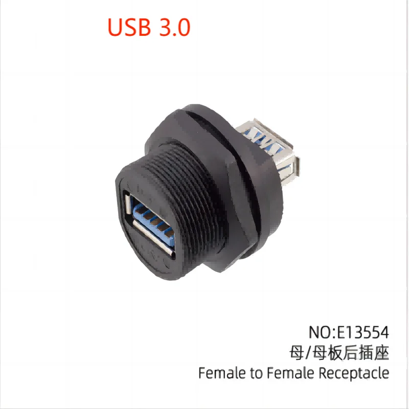 1pc Circular Type Plastic USB 2.0/3.0&CAT6&Type C&HDMI-Compatible Socket Female Jacks Panel Mounting Electronic Connectors