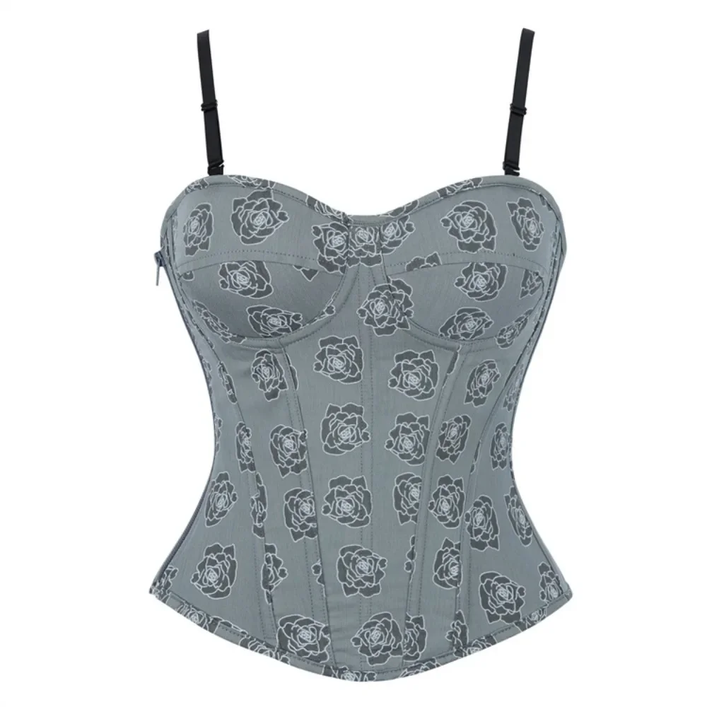 

Женский винтажный сексуальный топ-бюстье на шнуровке с боковой молнией, корсет-жилет в готическом стиле для вечеринок