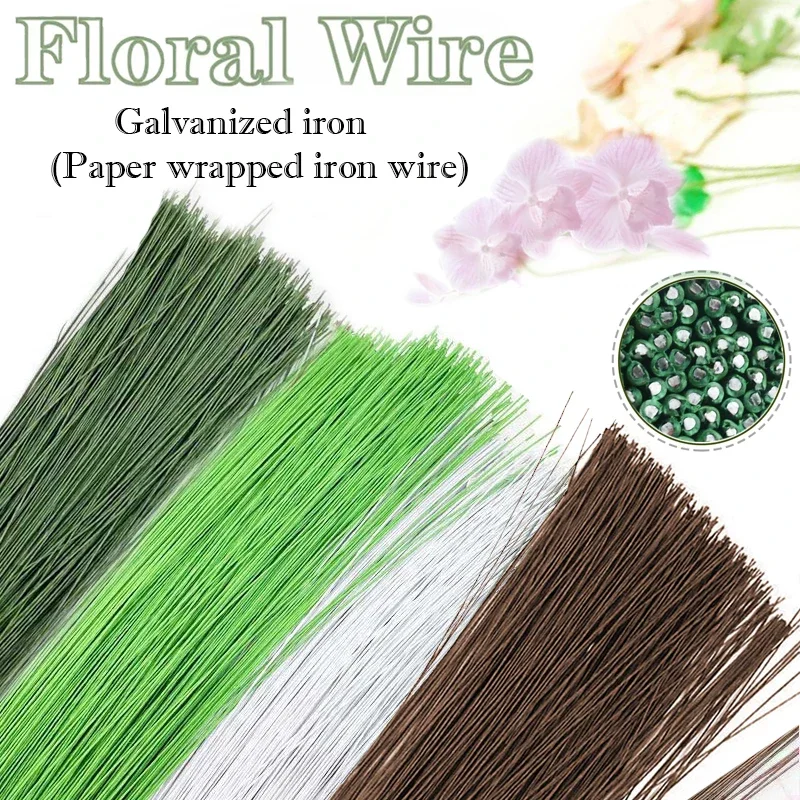 

60 pieces of flower line with 1 roll of flower tape green/white/coffee flower stem line DIY flower stem packaging accessories