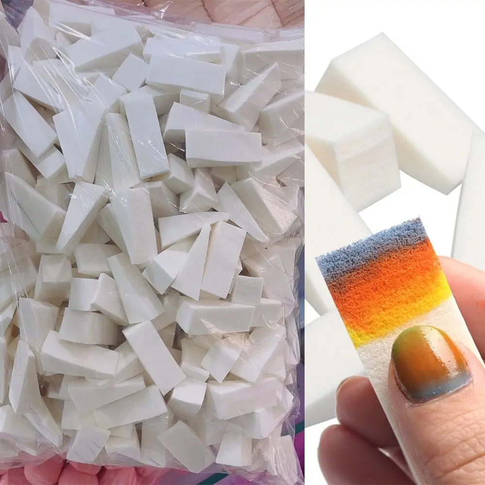 Jelly Feeling Ultra Soft White Triangle Sponge Gradient Effect Painting Gel Nail Halo Dyeing Tool Multifunctional Makeup Puffs