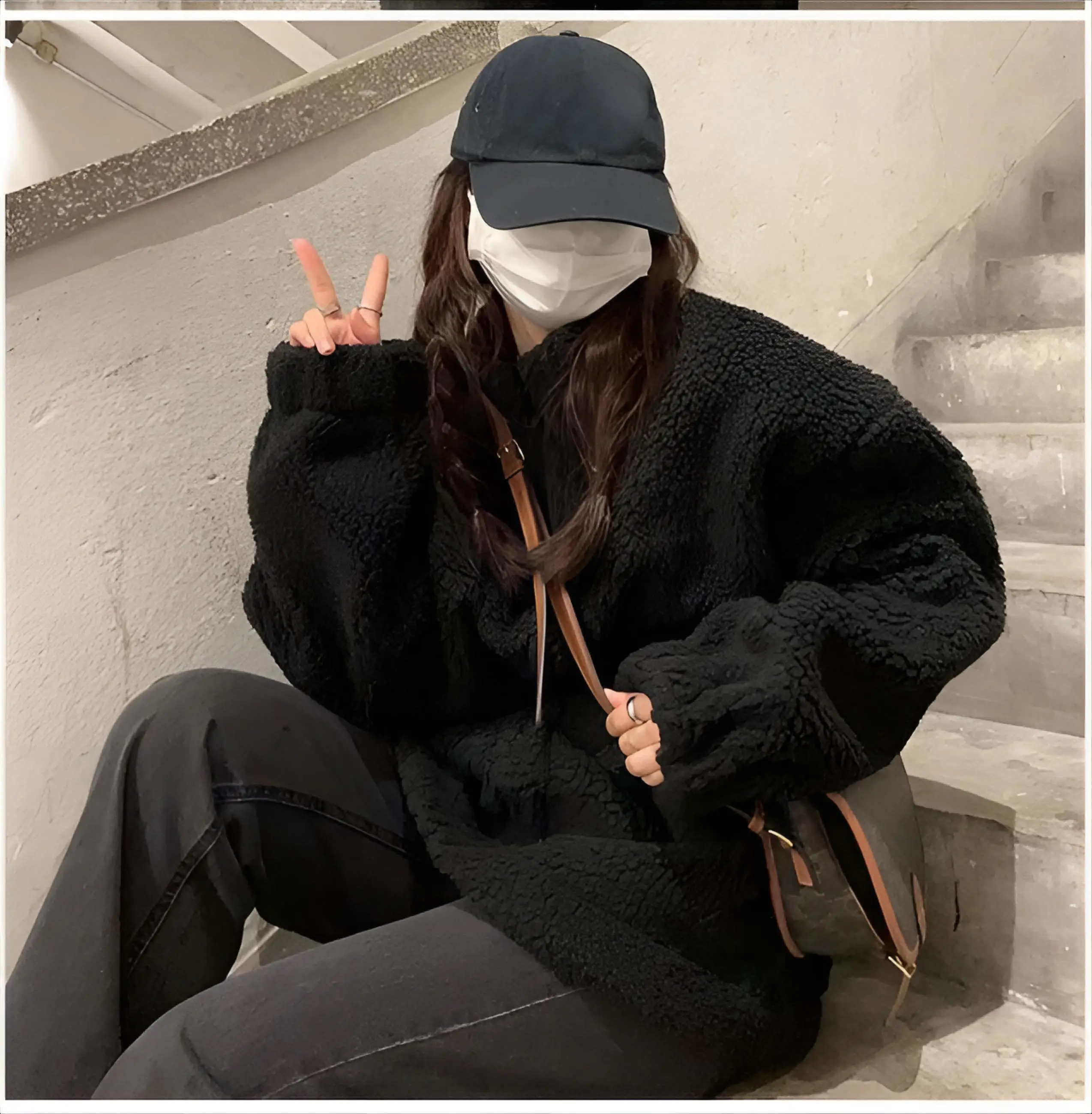 เสื้อสเวตเชิ้ตผ้าฟลีซแบบไม่มีฮู้ดสำหรับผู้หญิง แบบซิป Y2K สำหรับฤดูใบไม้ร่วง ระบายอากาศได้ดี ทรงโอเวอร์ไซส์ สไตล์นักเรียน สำหรับกิจกรรมกลางแจ้ง ถักนิตติ้ง