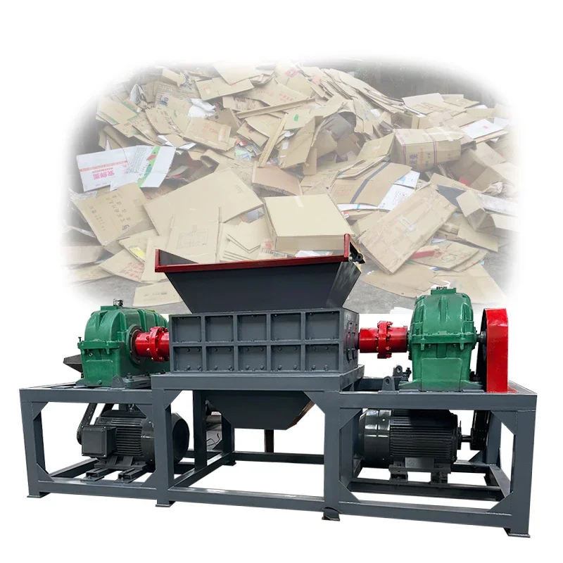 Industrial Paper Double Shaft Shredder Waste Cardboard Shredder Recycling Machine For Sale