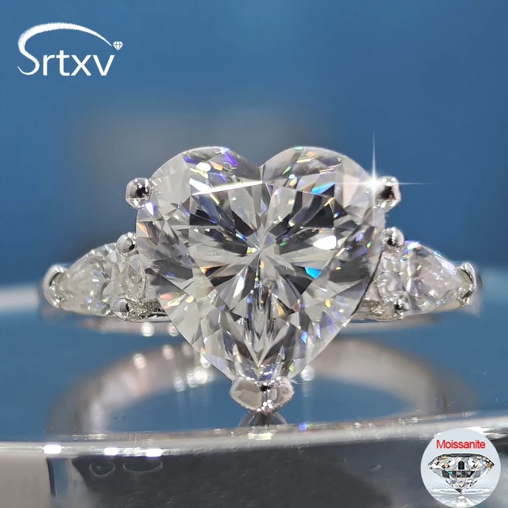 

Heart Cut 1-4ct D Color Moissanite Rings for Women S925 Sterling Silver Wedding Bride Diamond Rings Anniversary Gift Jewelry
