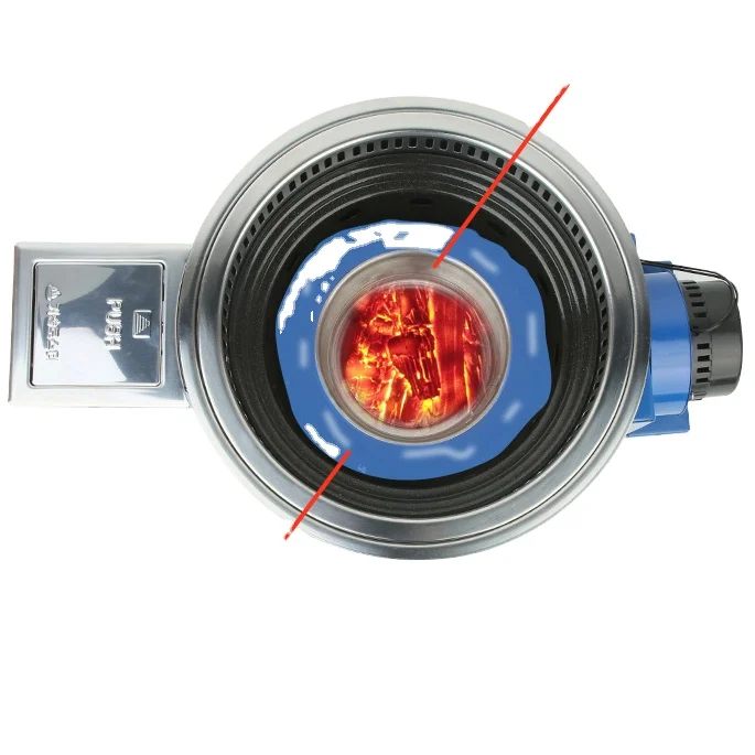 Wholesale 304 Stainless Steel Round Smokeless Charcoal LPG Gas BBQ Grill for Korean Restaurant