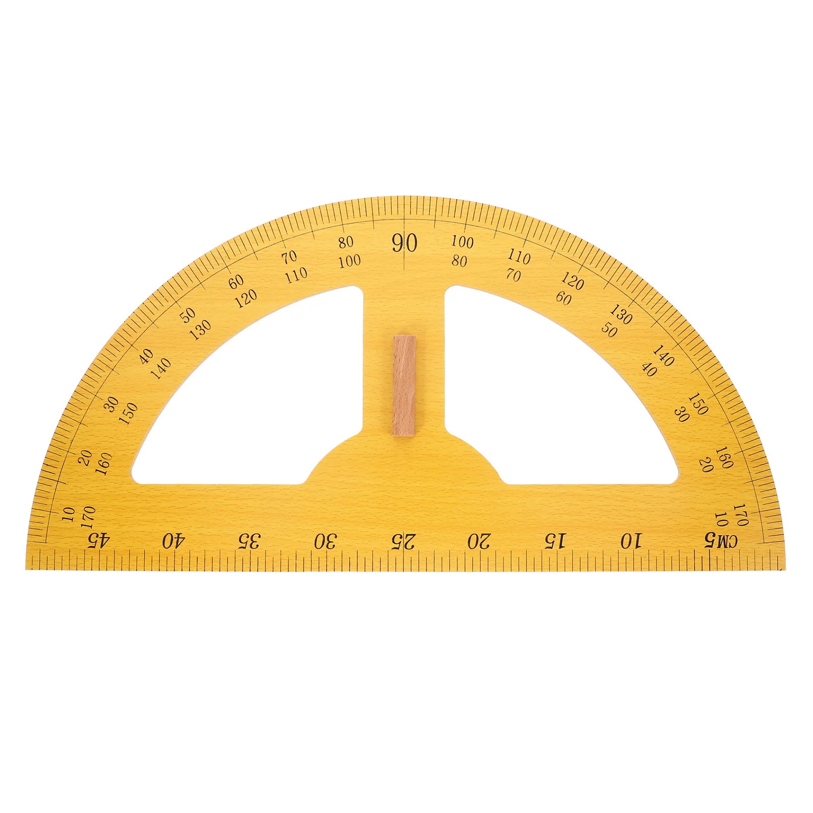 

Teaching Protractor 180 Degree Semi-Circle Wood Angle Measuring Tool Large Handheld Math Aid Giant Protractor