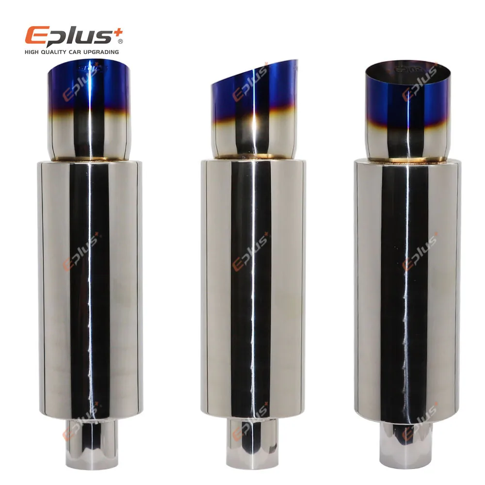 

EPLUS Car Exhaust Straight Pipe Muffler Tail Pipe Universal High Quality Stainless Steel 51 63 76MM Exhaust System Output 101MM