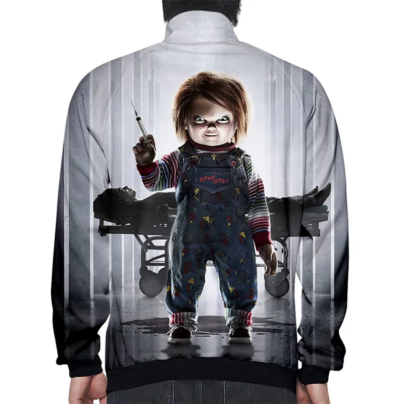 Coats Horror Movie Chucky Stand Collar Jackets Seed of Chucky Sweatshirt Cosplay Costume Long Sleeve Zipper Hoodies
