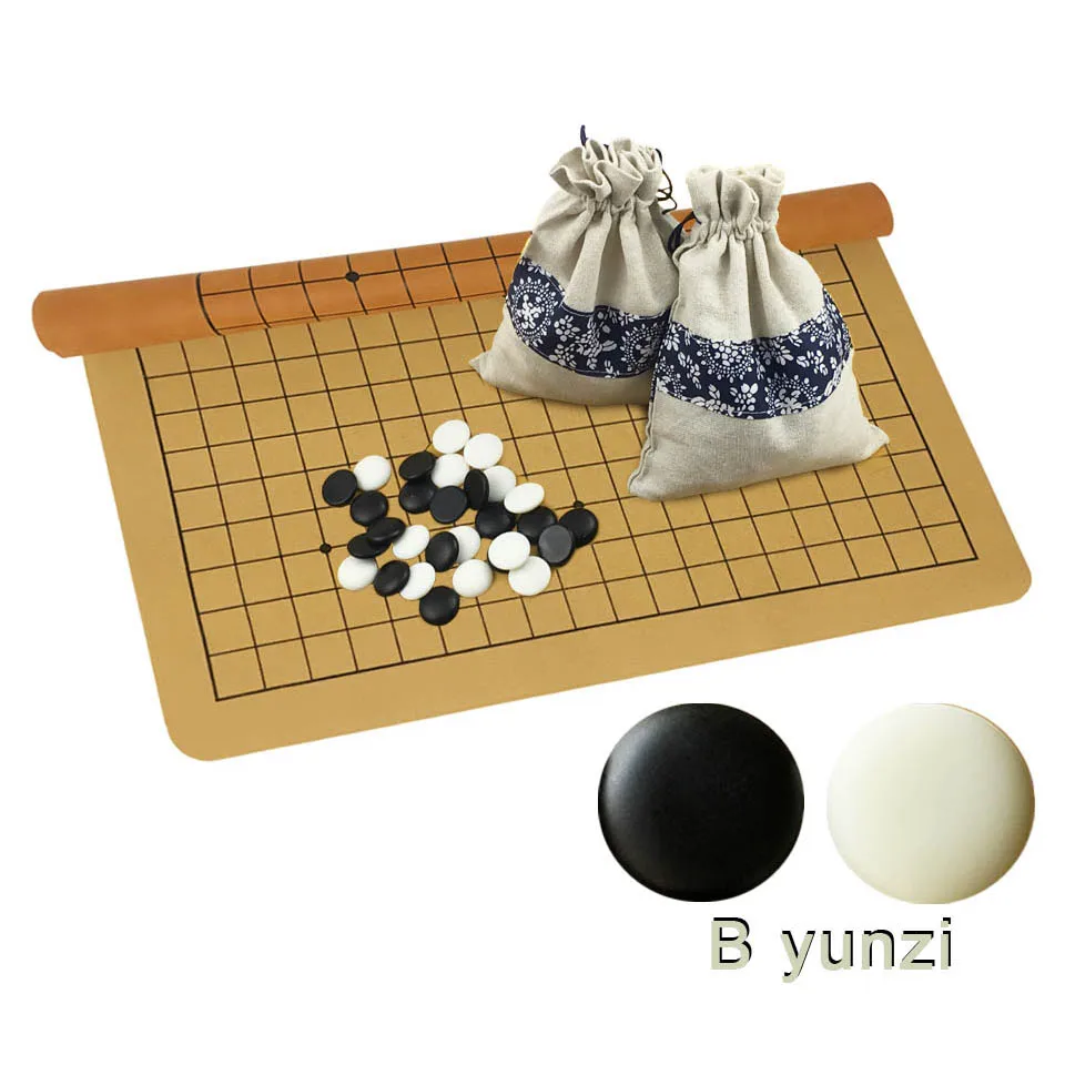 

Go Game A B C D Yunzi Wei Qi Stones High Grade Go Chess Set 361 Pieces For 19 Road PU Leather board Chinese Old Game