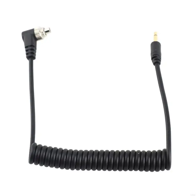 Spring Wire Wire Flash Syncing Cable PC إلى موصلات 2.5 ملم مع توافق عريض خفيف الوزن PVC Housing 39.37in N0HC