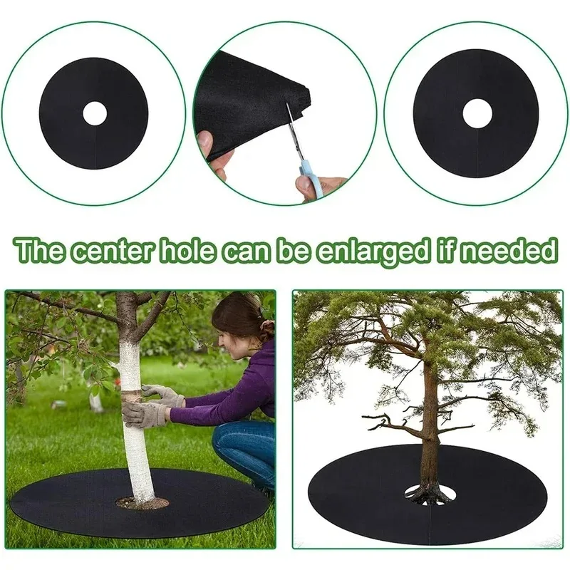 1PCS Non Tessuto Tree Mulch Anello Degradabile Tree Protector Mat Riutilizzabile Albero Erbaccia Barriera per il Controllo Erbaccia Radice Protectio