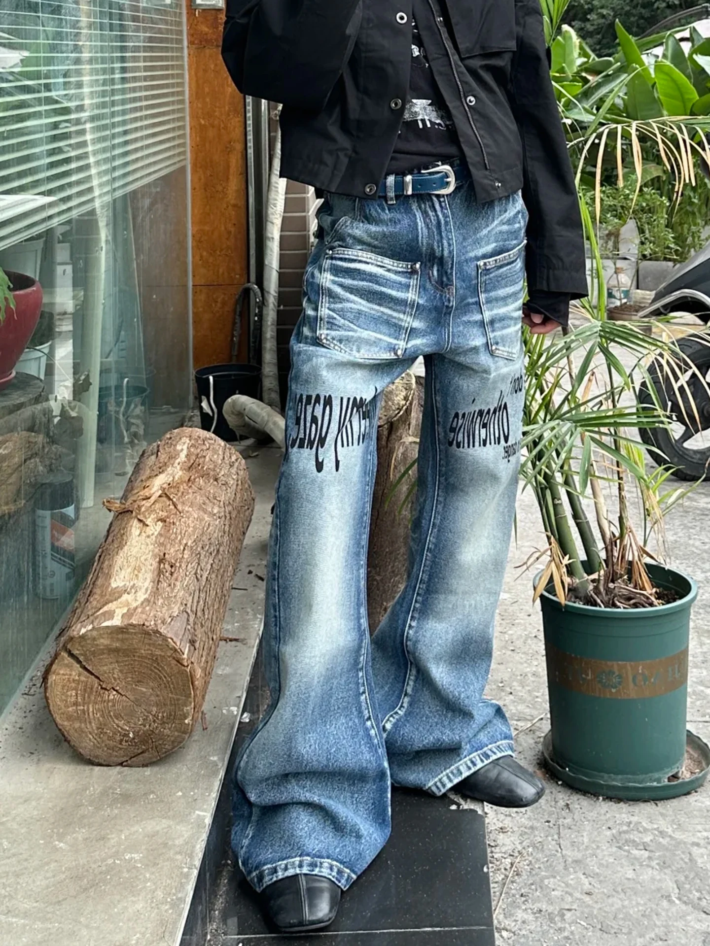 

Retro Waed Jeans Loose Straight Leg Jeans ex Micro Flared Denim Pants Vintage Sle Casual Wear for Men And Women
