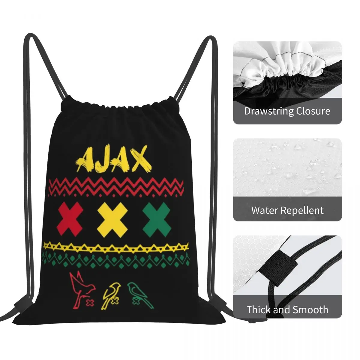 Ajax Bob Marley15 Backpacks Fashion Portable Drawstring Bags Sports Bag Book Bags For Travel Students