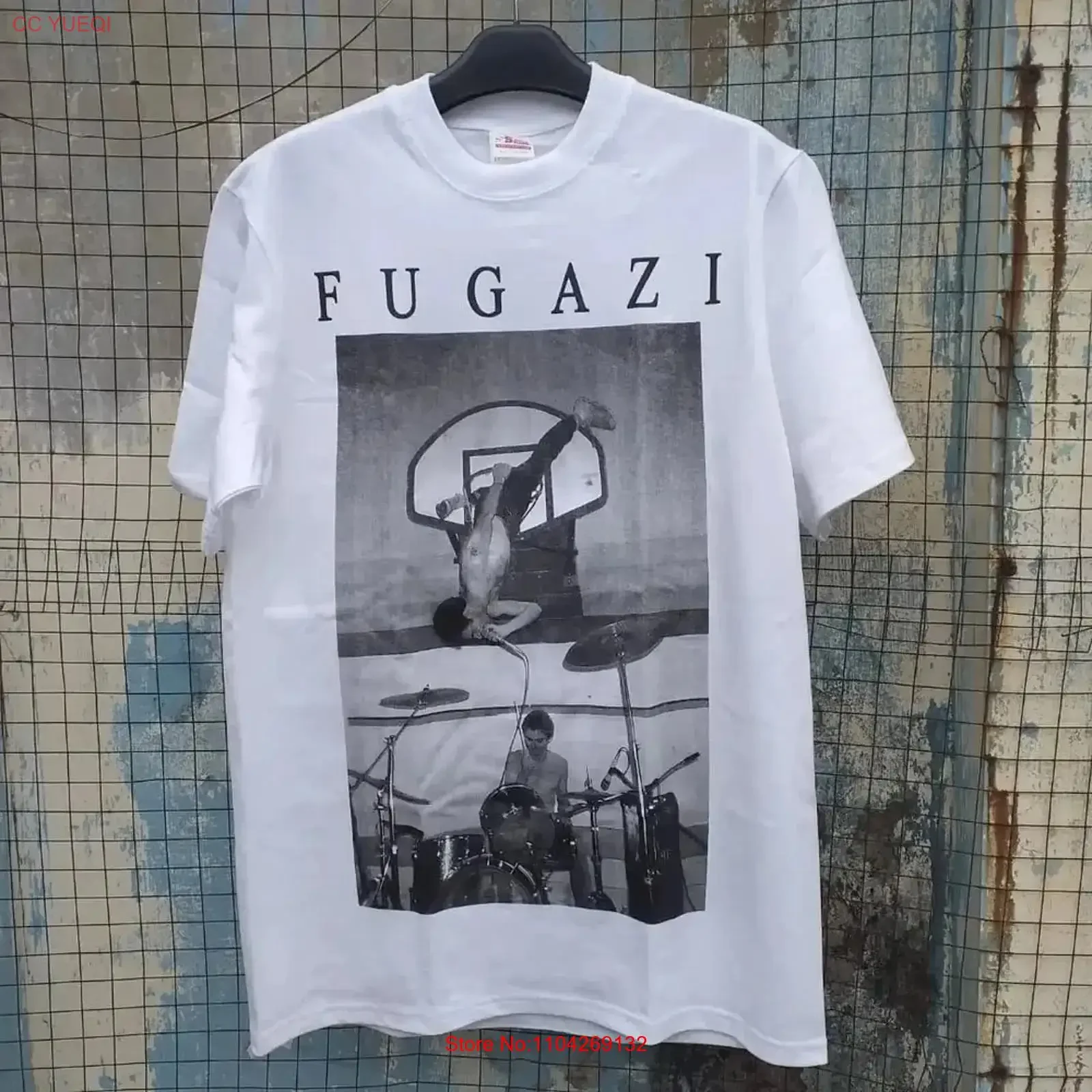 Fugazi Burn hardcore punk T Shirt white color reprint unisex AN50051 vintage Washed designer clothes Soft Stretched streetwear