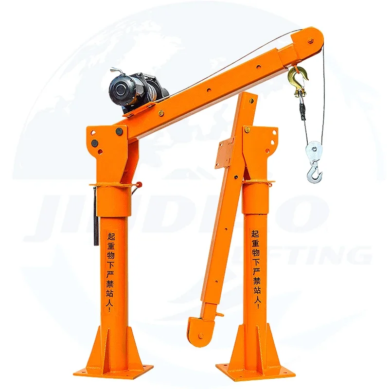 Truck Mounted Lifting Hoist Small Crane 300 kg 500 kg 12V Mini Crane Full Set Mobile Jib Crane