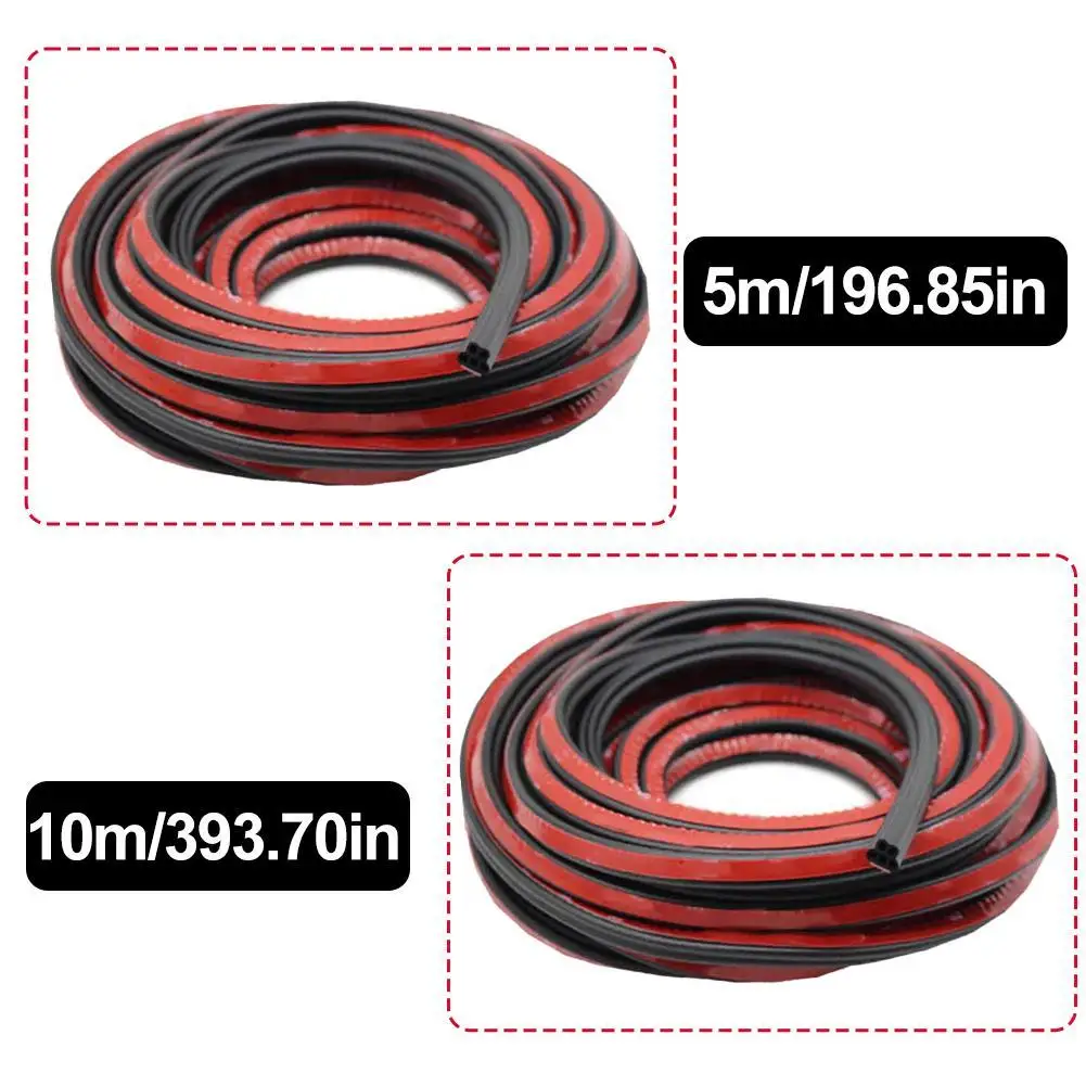 5M Universal Car Sealing Strip Self Adhesive Rubber Seal For Car Window Door Bumper Windproof Noise Reduction Auto Accessorie