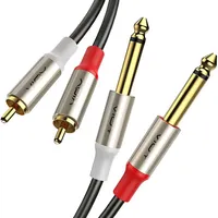 RCA To 6.35mm Cable Dual 1/4 Inch TS To Dual RCA Stereo Audio Interconnect Cable for Speaker Home Theater Amplifier Guitar Piano
