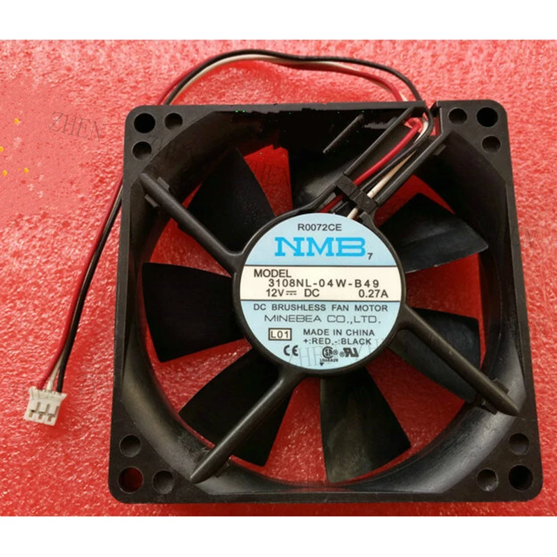 S New for NMB 3108NL-04W-B49 12V 0.27A 3-wire chassis cooling fan#QW