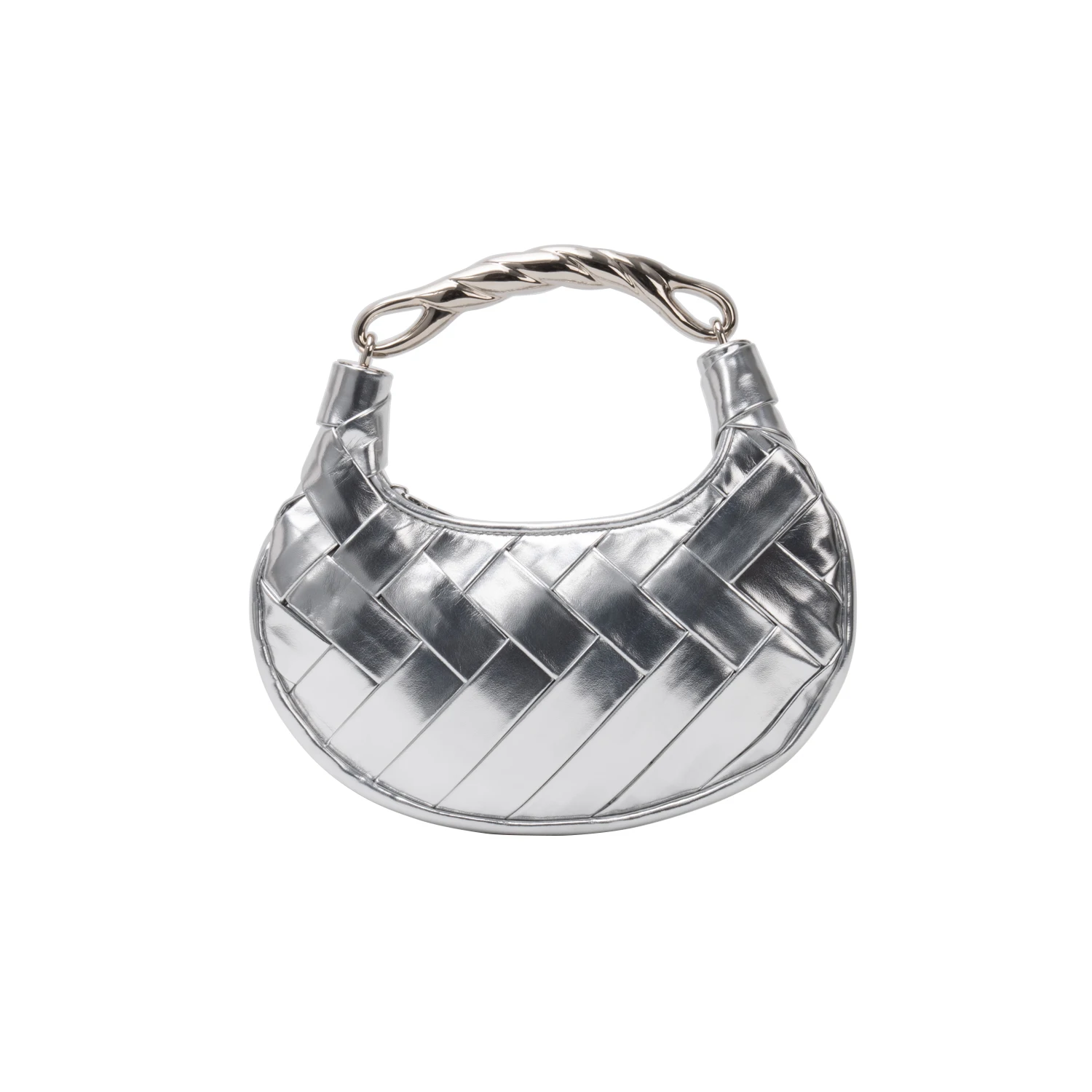 

2026 Трансграничная сумка «Птичье гнездо» Французская сумка на плечо в ленивом стиле Плетеная сумка в форме полумесяца Универсальная сумка Маленький клатч