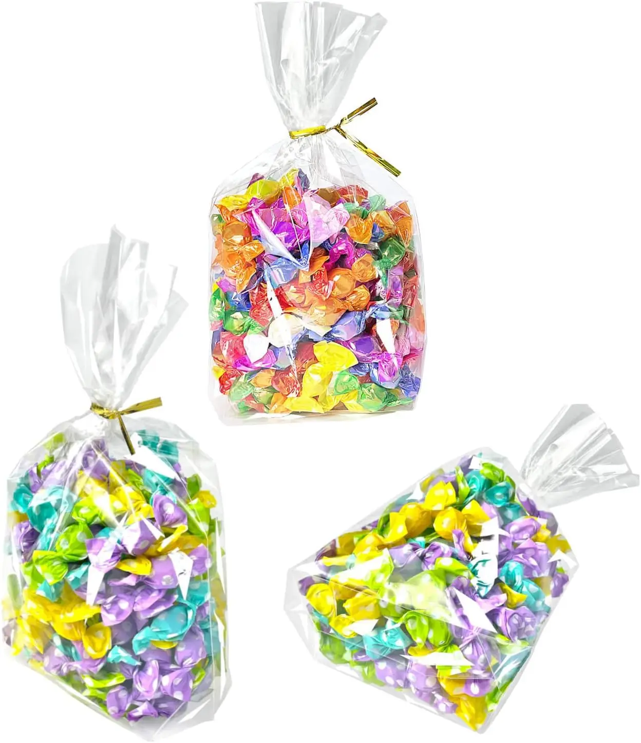 

50 шт. 6x9 дюймов прозрачные пакеты для виолончели с 50 закручивающимися стяжками, без боковой ластовицы, для подарка, печенья, конфет, попкорна.