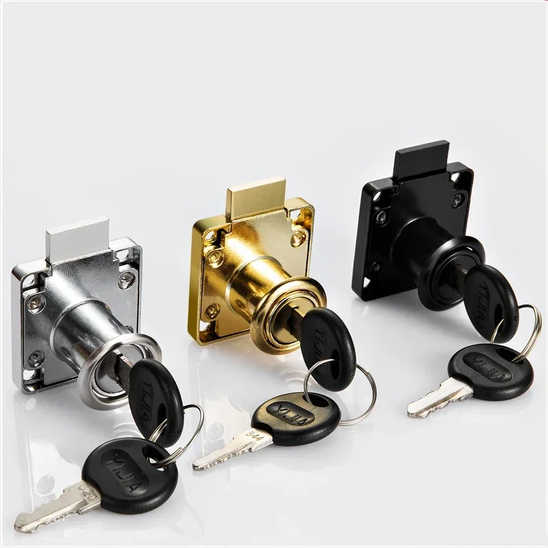 High-grade Desk Drawer Lock 22/32mm Silver Gold Blcak Wardrobe Locks Cabinet Locks Furniture Cam Locks Drilling  with Keys