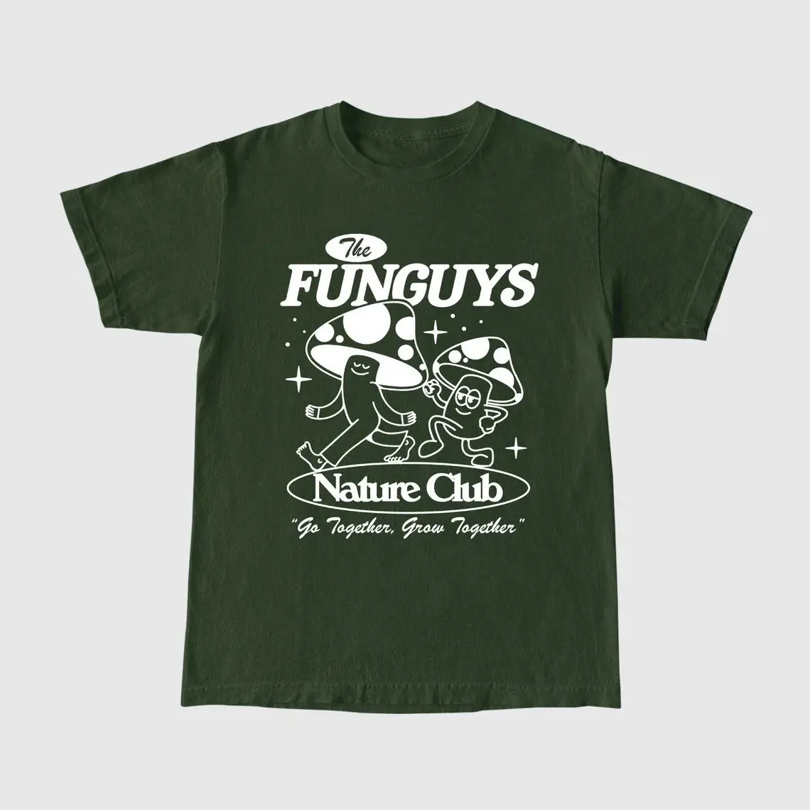 Hillbilly The Funguys Nature Club Unisex Graphic Cute T Shirts Short Sleeve Loose Cotton Summer Tops Tumblr Fashion Casual Tees
