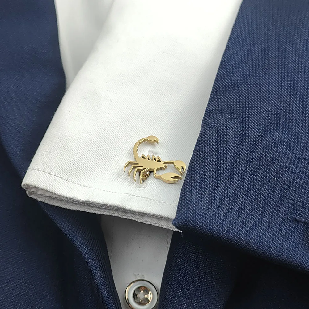 Cross-border explosive product poisonous scorpion stainless steel metal cufflinks, ceremony formal wear outdoor party