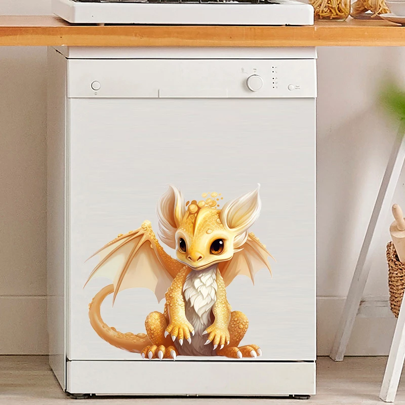 M725 Cute Cartoon Dinosaur Wall Sticker Kids Room Toilet Decor Living Room Cabinet Refrigerator Home Decoration Decals