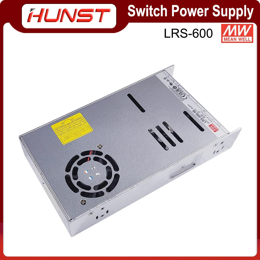 HUNST MeanWell LRS-600-24/36/48V 110V/220V Single Output Switching Power Supply for Raycus, JPT Laser Marking Machine.