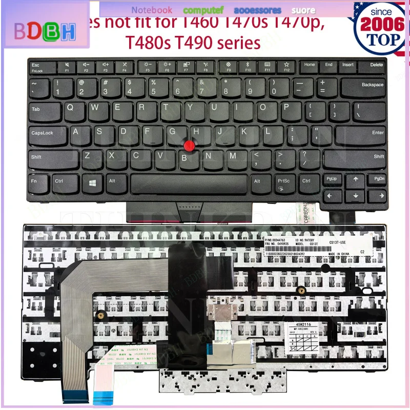 US Keyboard Backlit w/ Pointer for For For Lenovo For For Thinkpad T470 T480 01AX528 01AX569