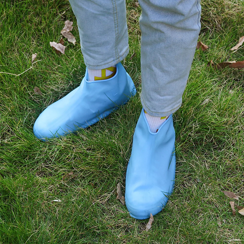 

2pcs Waterproof Shoe Cover 2 Pairs Anti-Slip Overshoes For Mud Rain Snow Durable Silicone Shoes Case Outdoor Travel Boot