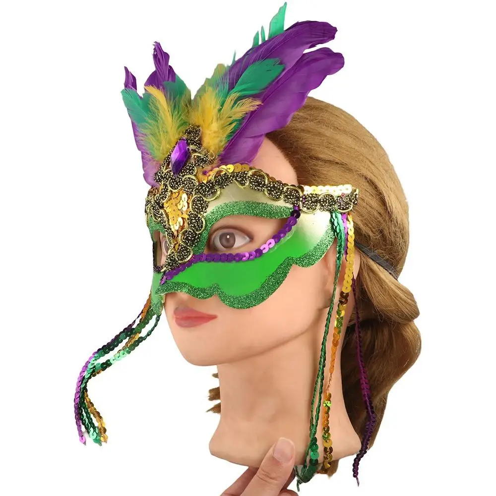 Princess Party Supplies Peacock Feather Mask Makeup Hollow Out Carnival Mask Plastic Venice Masquerade Masks Valentine's Day