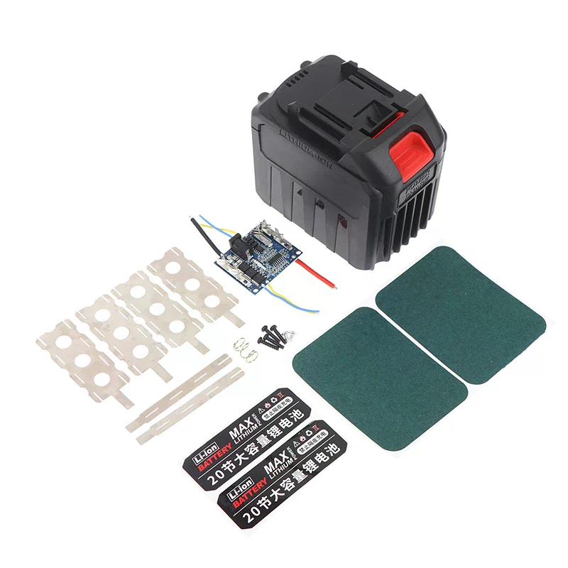【NEW】20 X18650 For 60A 21V Li Battery Case BMS Balance Charging PCB Circuit Board LED Indicator BL1860 BL1830 Li-ion Cell Pack