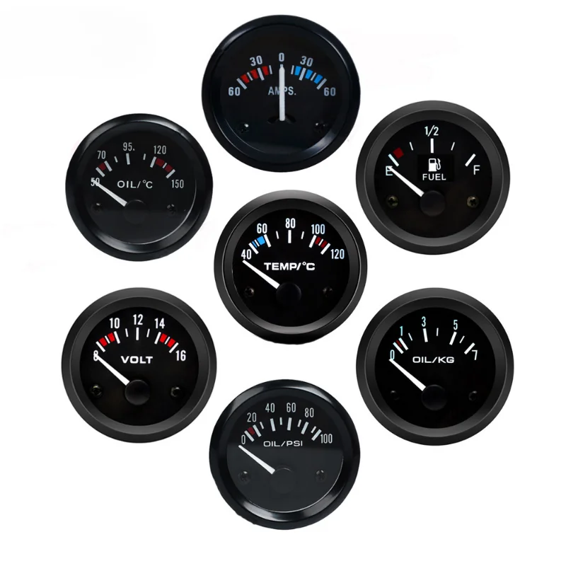 Hot sale 12V automobile refitted instrument water temperature oil quantity oil temperature oil pressure voltage Ammeter