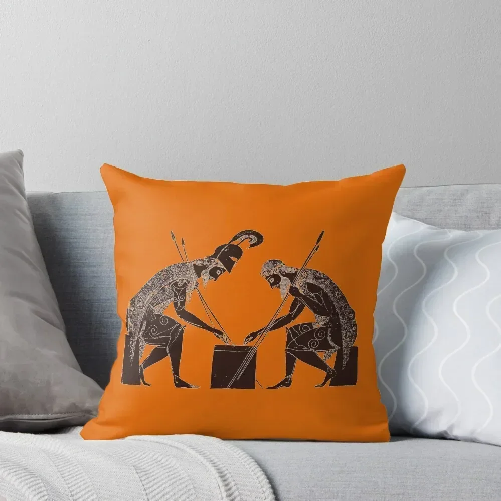 

Achilles and Ajax playing a game of dice Throw Pillow Elastic Cover For Sofa Couch Cushions Christmas Pillow pillow